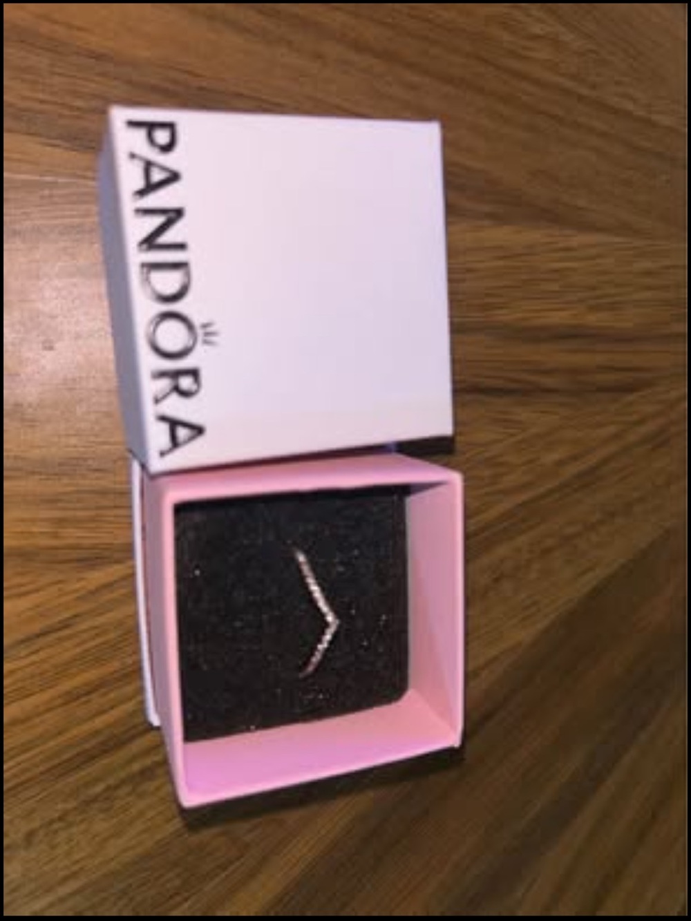 Pandora Rose Gold Chevron Ring with Clear Stones